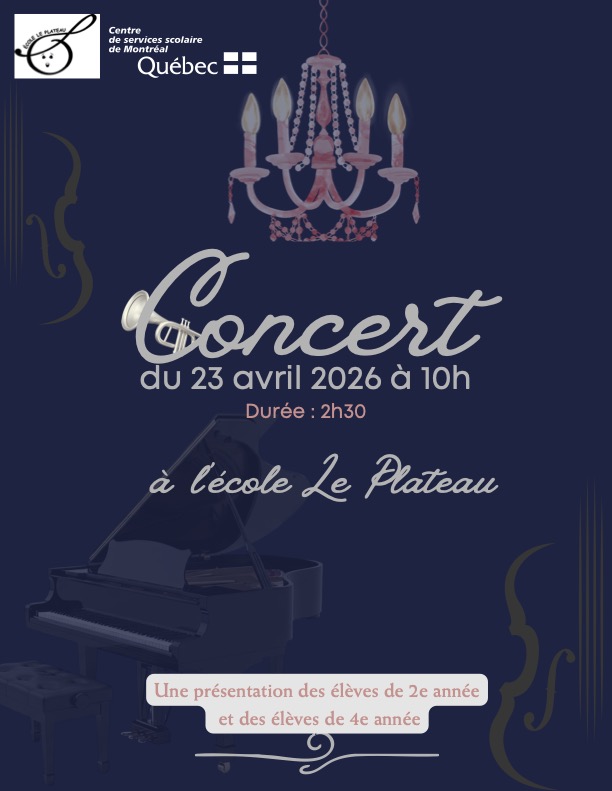 Spectacle de fin d'année 2026 - 2e et 4e année - Le 23 avril à 10 h
